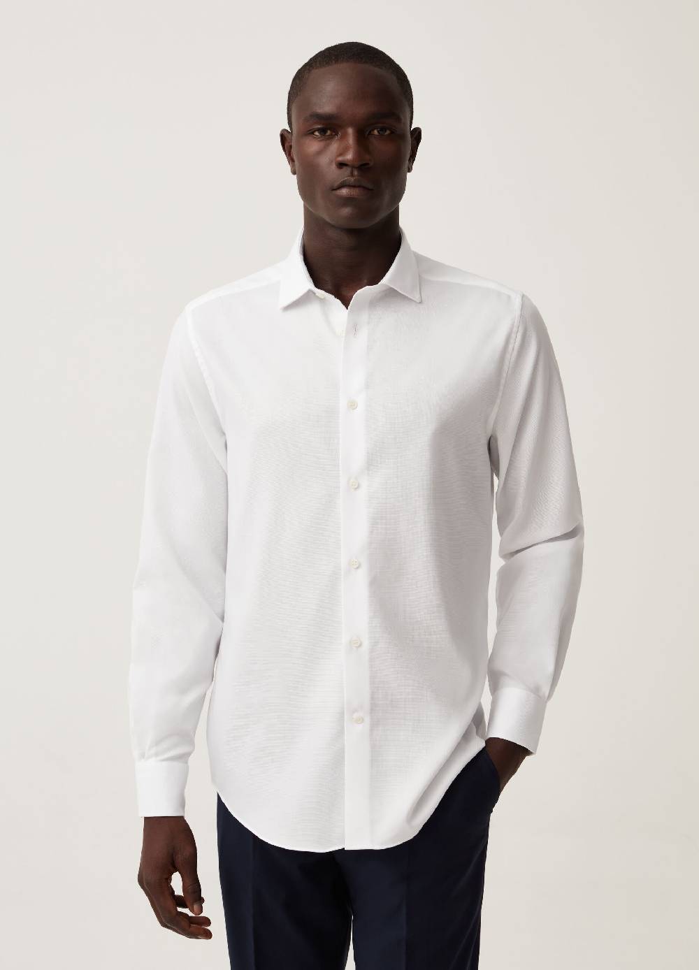 Ovs Camicia Slim Fit In Cotone No Stiro
