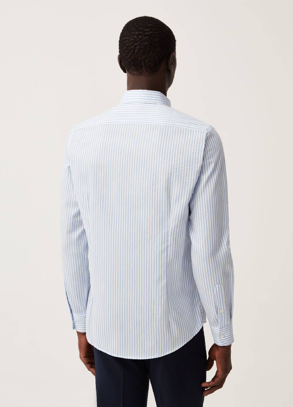 Ovs Camicia Slim Fit In Cotone No Stiro A Righe