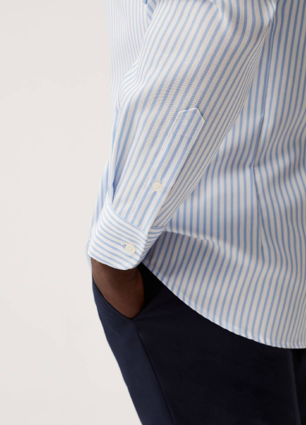 Ovs Camicia Slim Fit In Cotone No Stiro A Righe