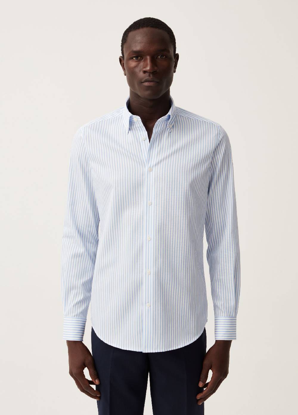 Ovs Camicia slim fit in cotone no stiro a righe