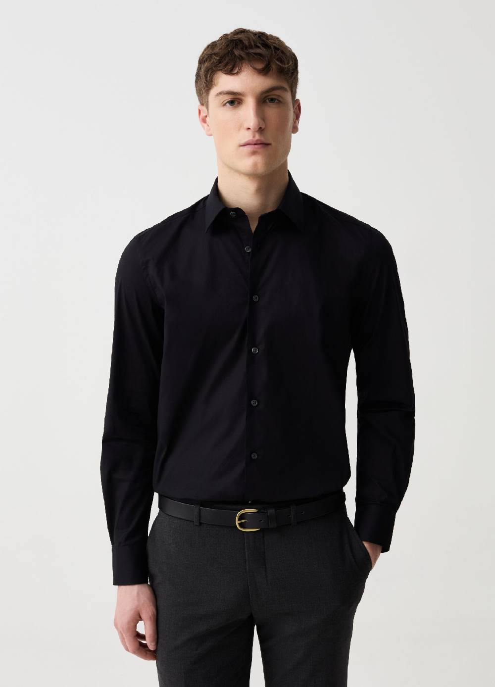 Ovs Camicia Slim Fit In Cotone Stretch