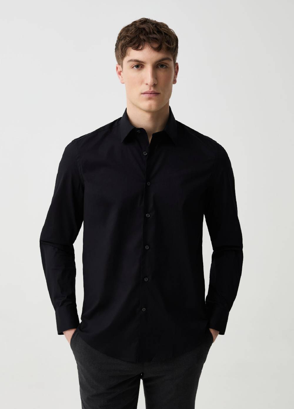 Ovs Camicia slim fit in cotone stretch