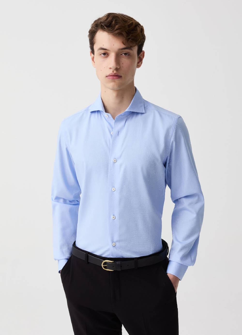 Ovs Camicia Slim Fit In Cotone Tinta Unita