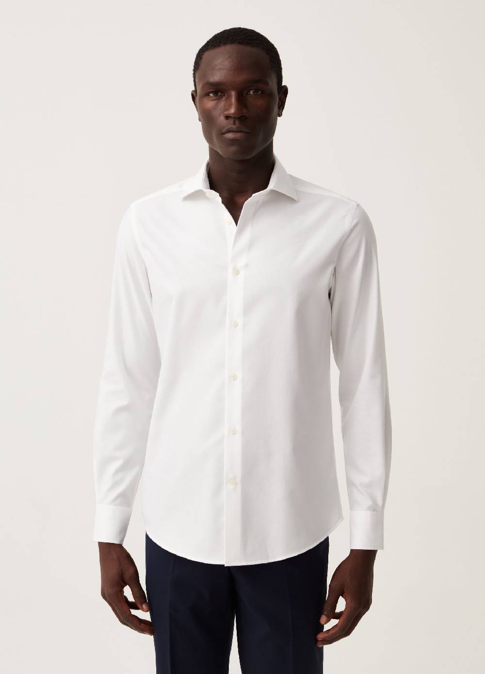 Ovs Camicia slim fit no stiro tinta unita