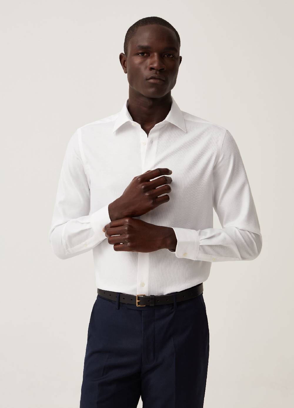 Ovs Camicia slim fit no stiro tinta unita