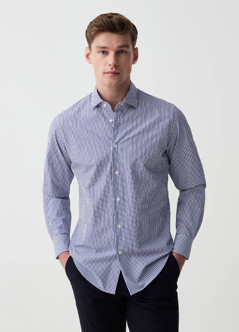 Ovs Camicia Slim Fit Stretch A Righe OVS Tech