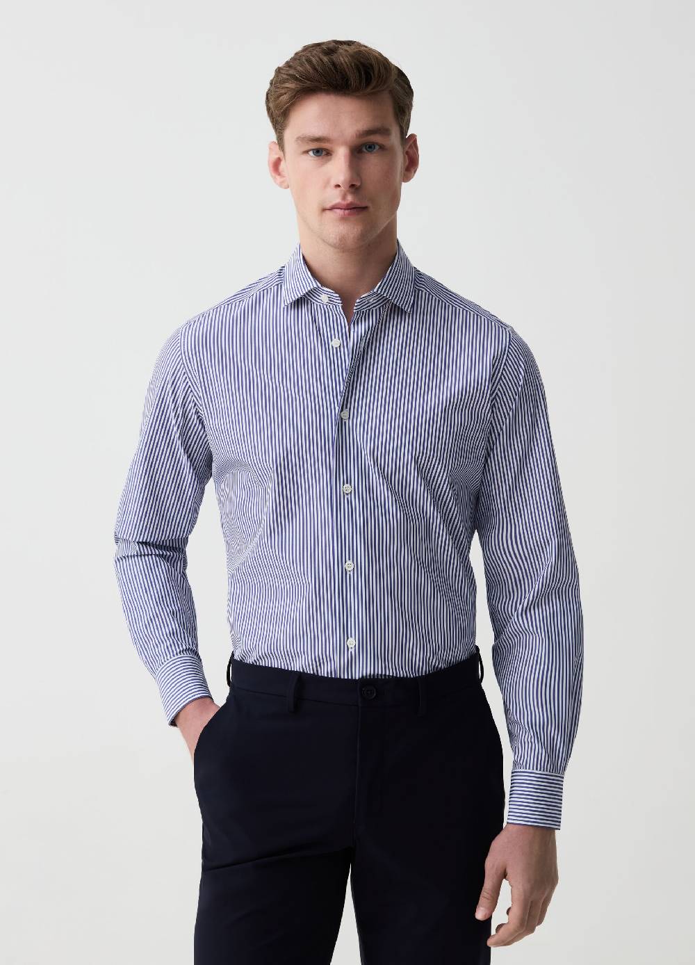 Ovs Camicia slim fit stretch a righe OVS Tech