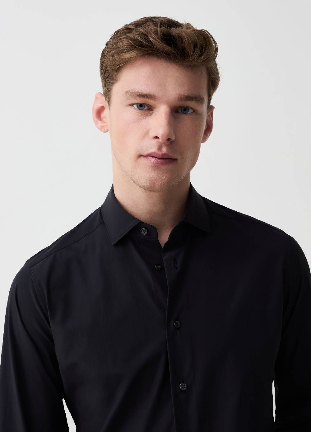 Ovs Camicia Slim Fit Stretch Tinta Unita OVS Tech