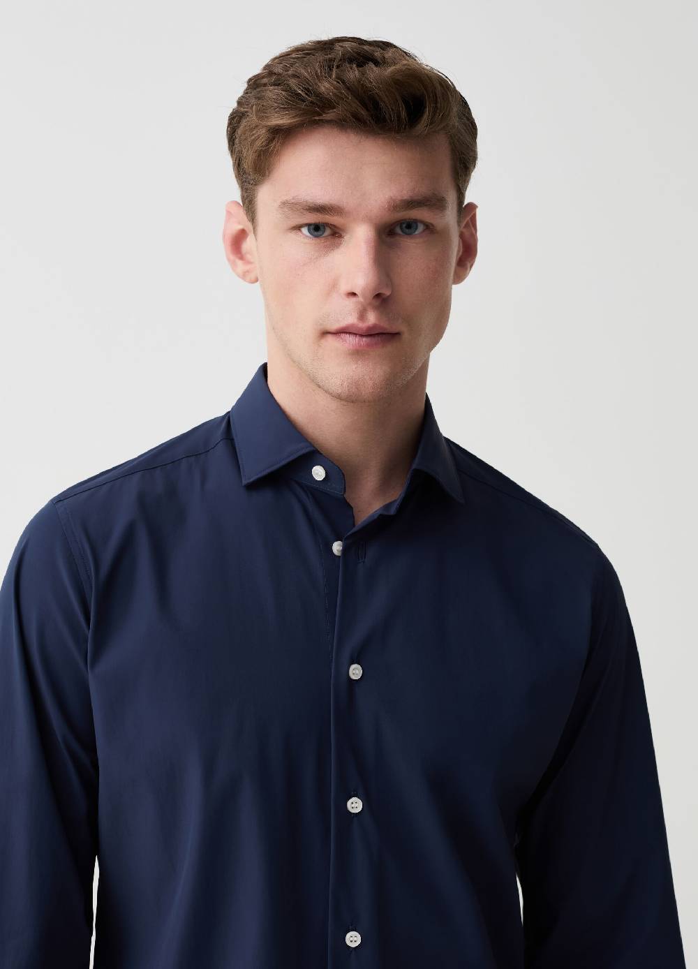 Ovs Camicia Slim Fit Stretch Tinta Unita OVS Tech