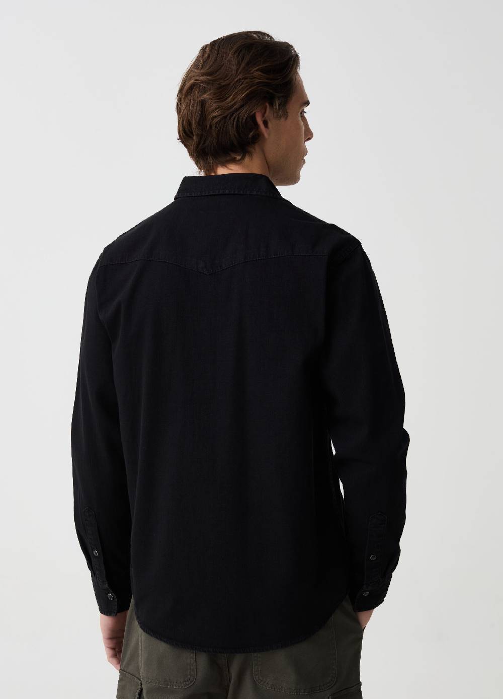 Ovs Camicia Western In Denim Rinsed