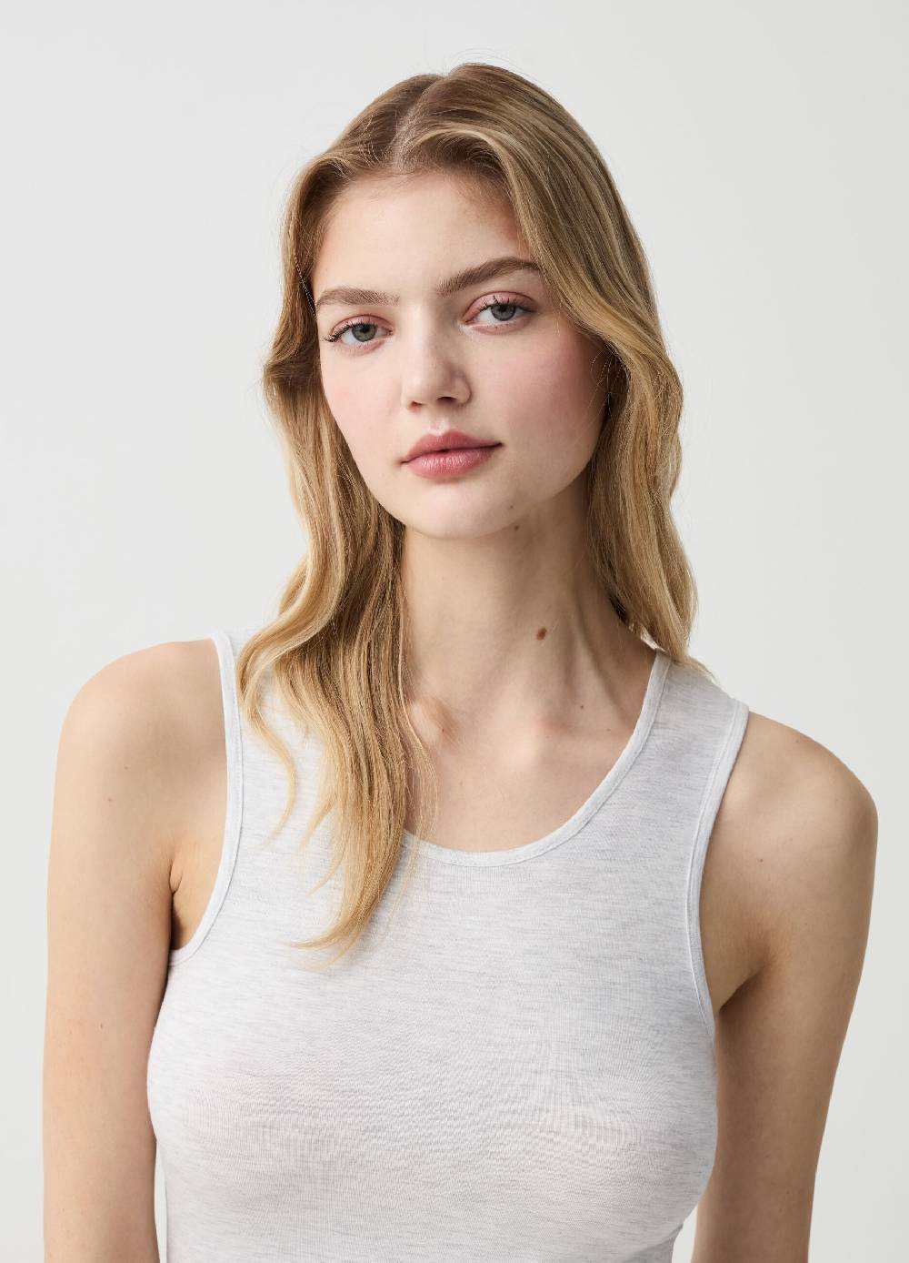 Ovs Canotta Girocollo Con Spalline Larghe