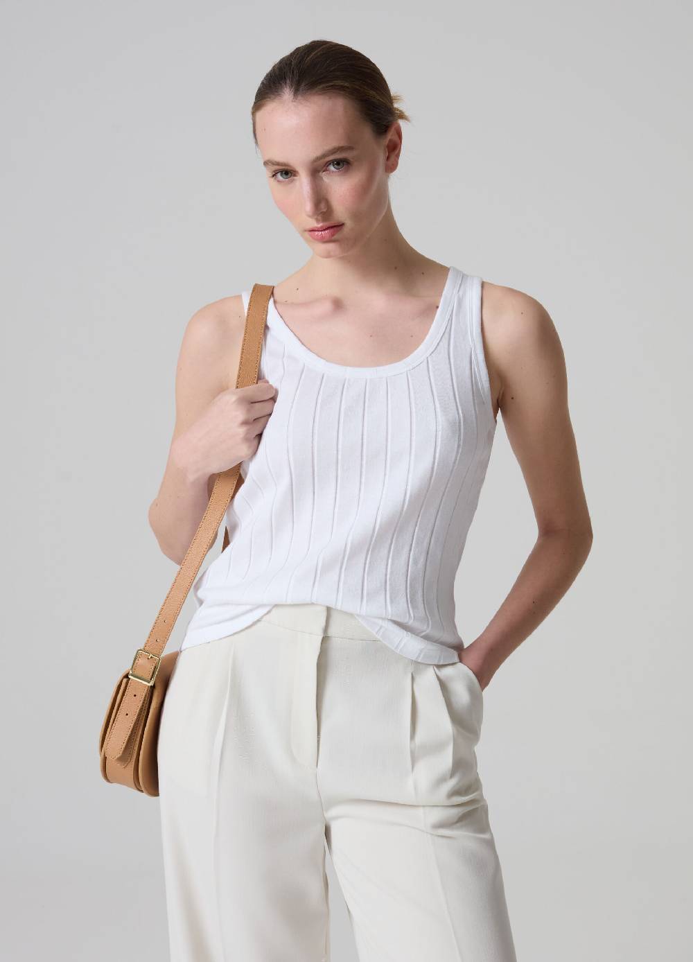 Ovs Canotta in cotone a costine PIOMBO