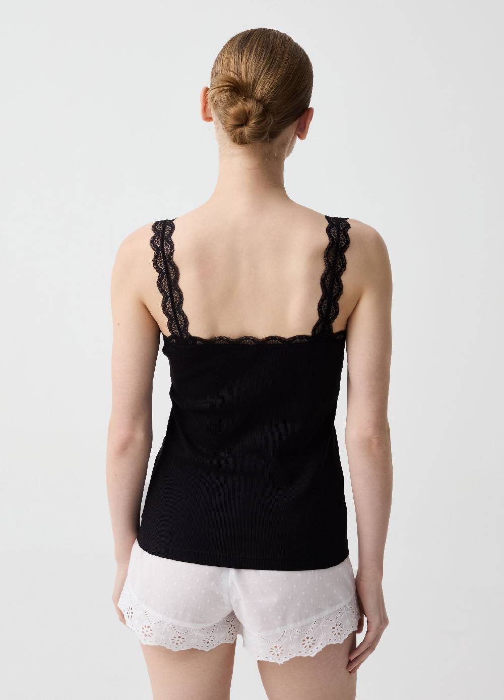 Ovs Canotta In Cotone Bio Con Pizzo