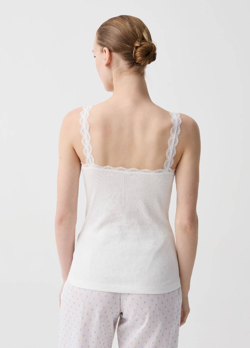 Ovs Canotta In Cotone Bio Con Pizzo