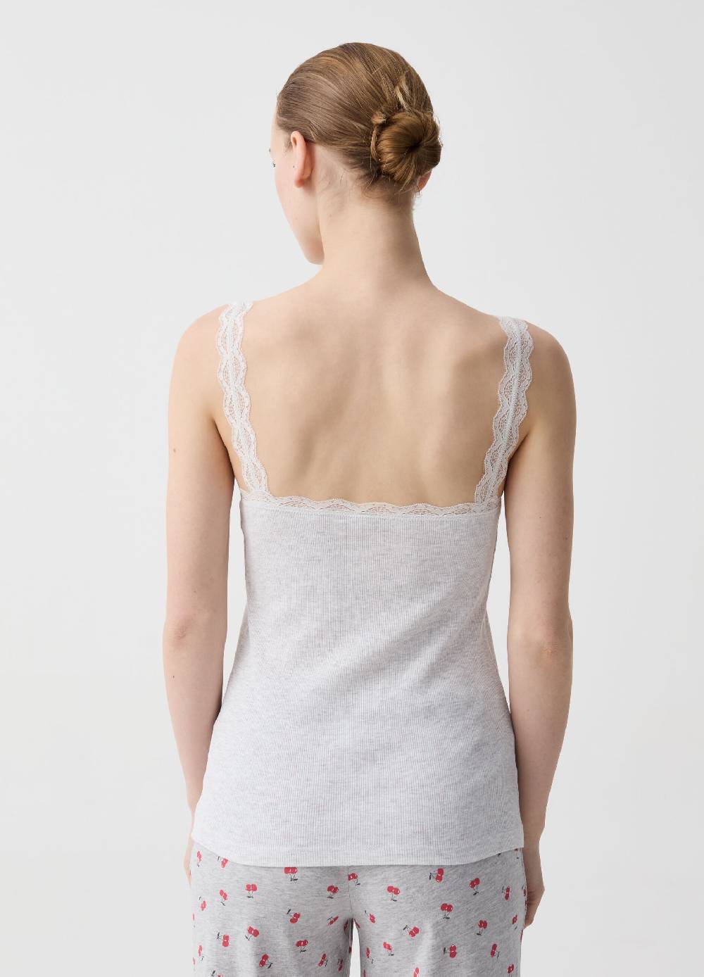 Ovs Canotta In Cotone Bio Con Pizzo