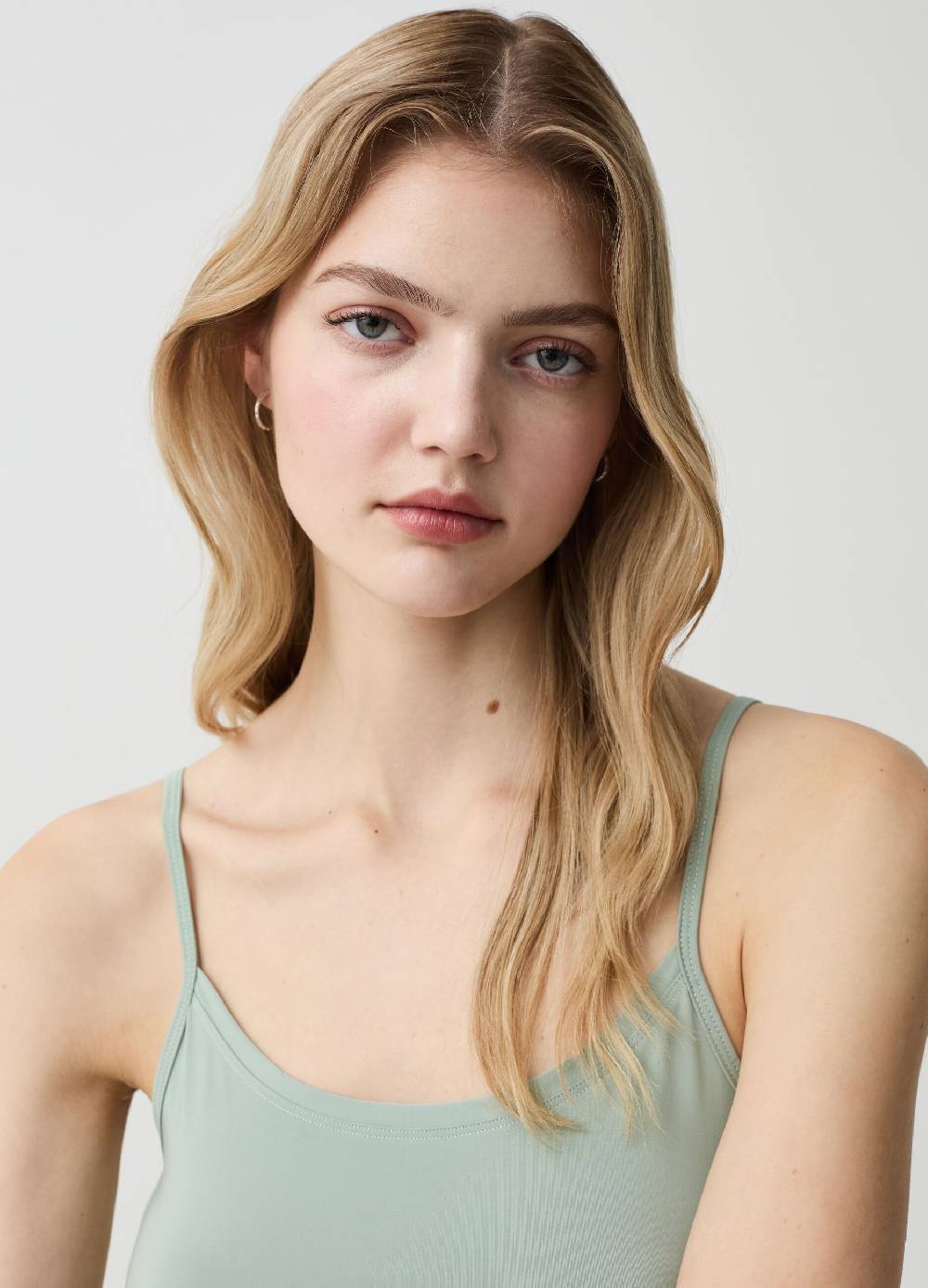 Ovs Canotta In Microfibra Stretch Tinta Unita