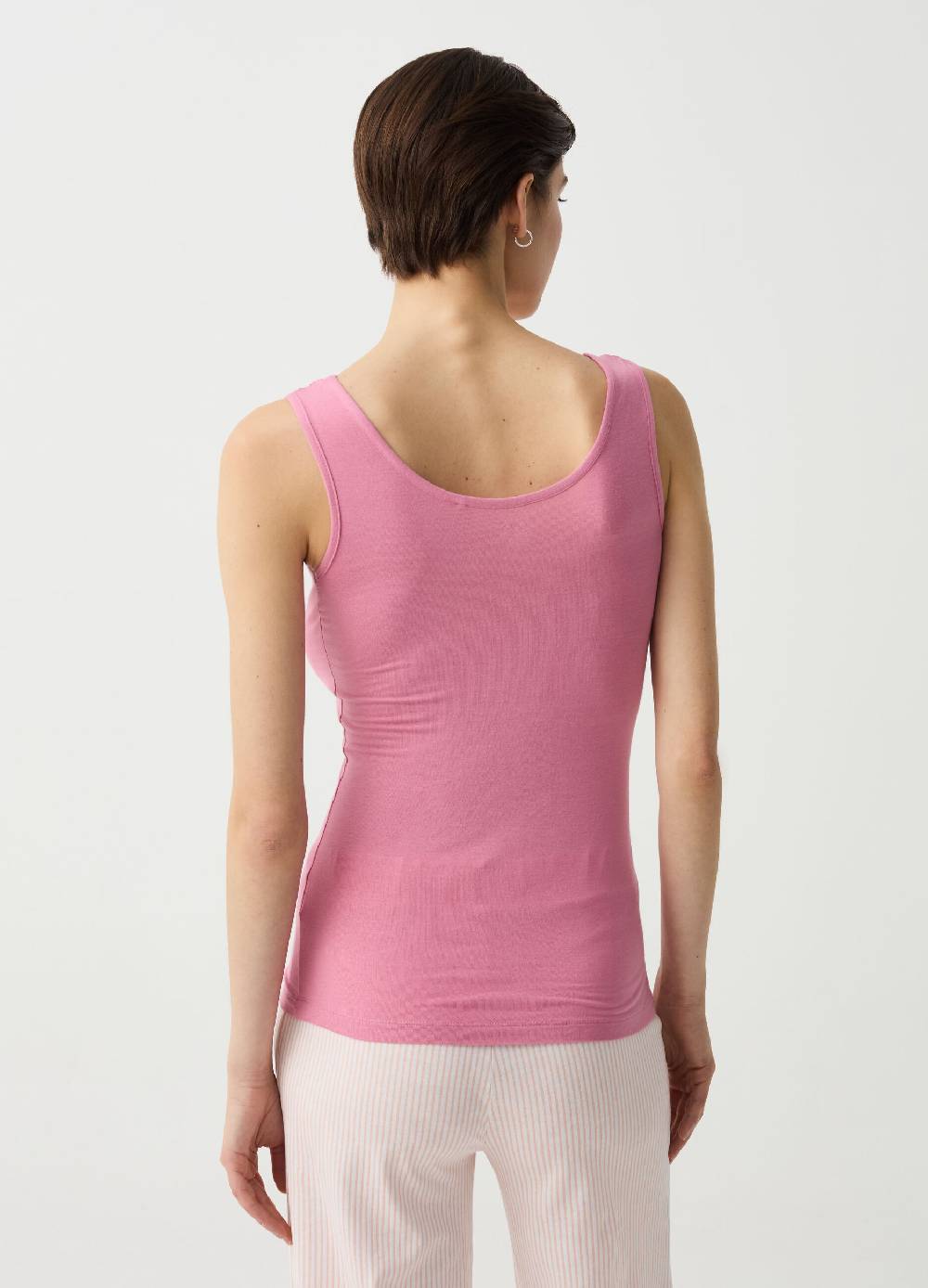 Ovs Canotta Scollo A V Con Pizzo Spalline Larghe