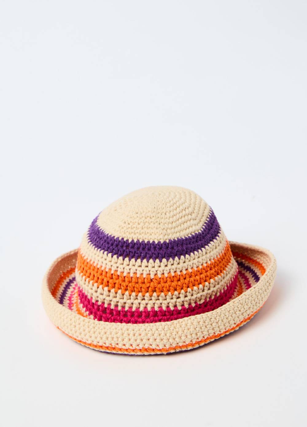 Ovs Cappello In Cotone Crochet A Righe
