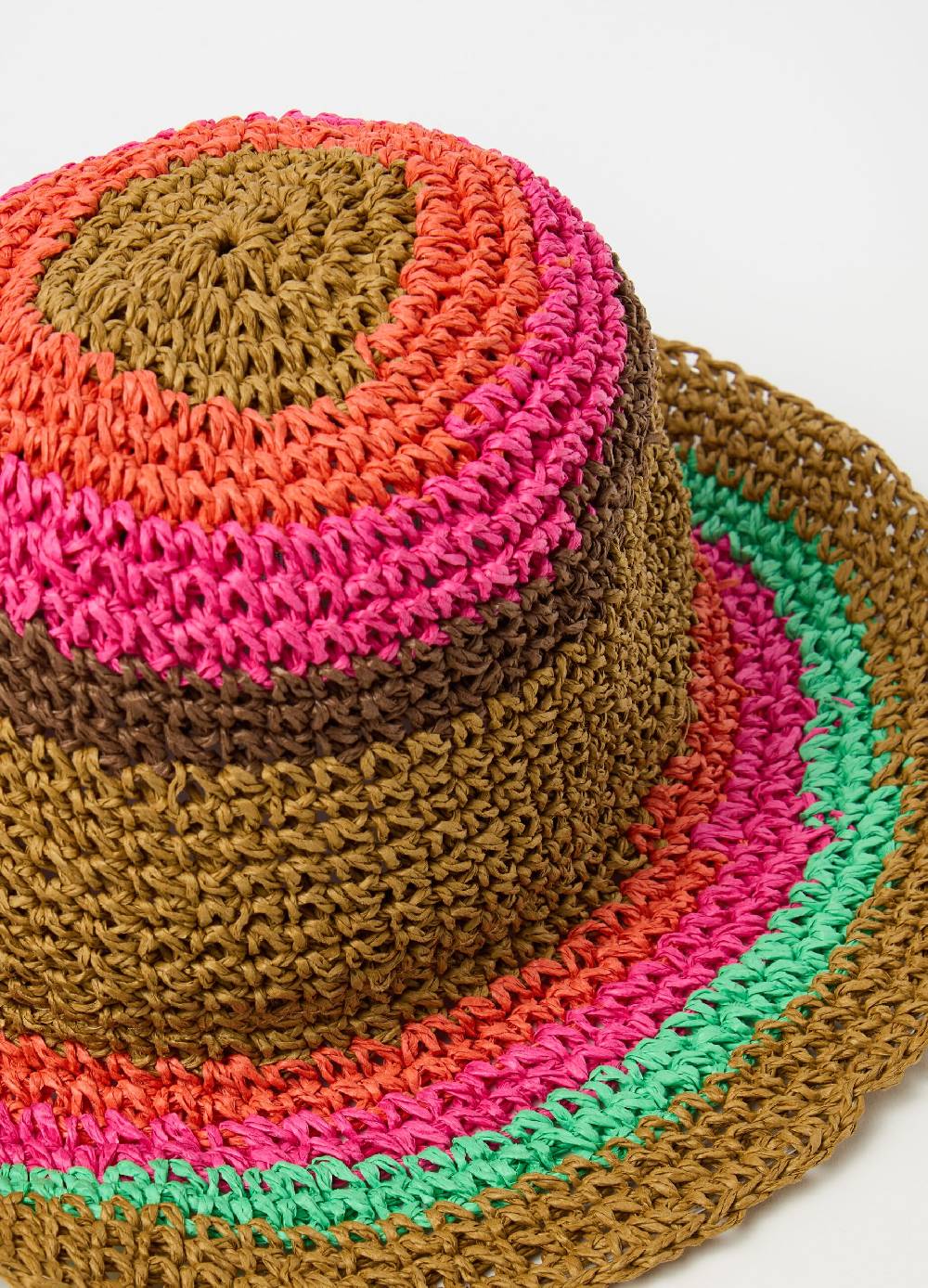 Ovs Cappello In Rafia Con Fantasia A Righe