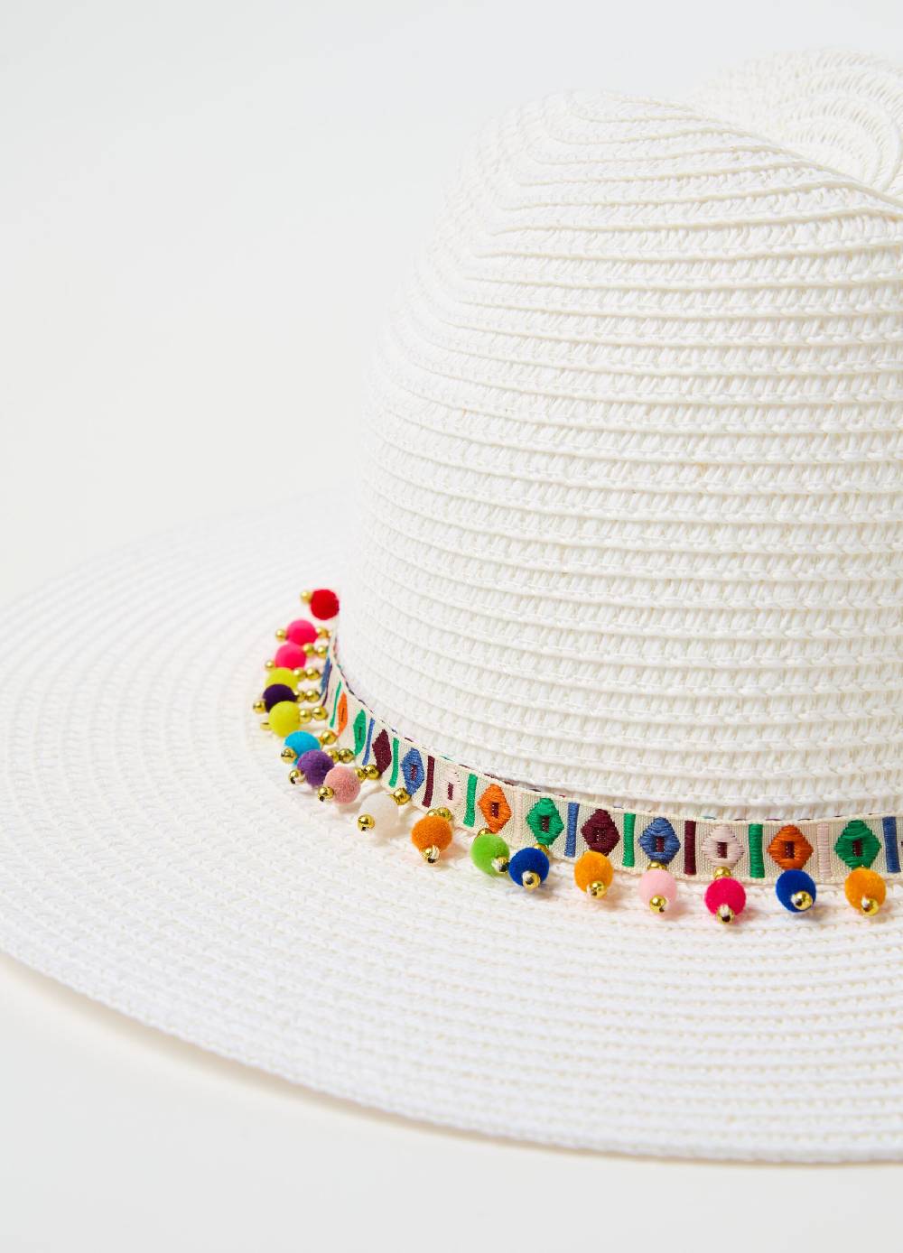 Ovs Cappello In Rafia Con Pietre