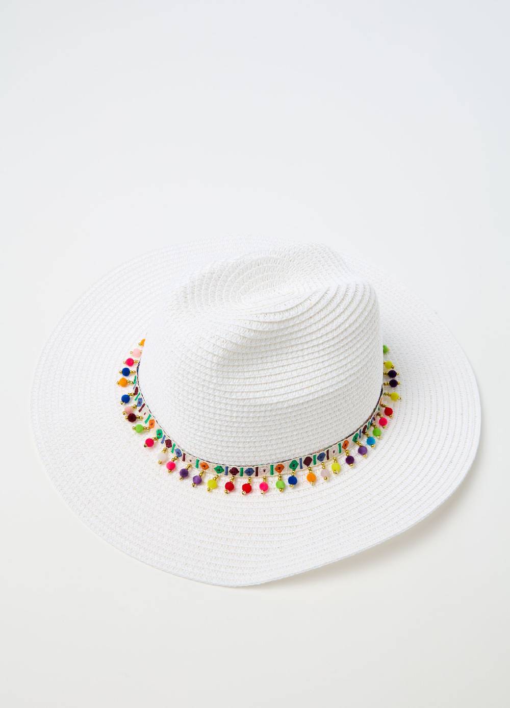 Ovs Cappello In Rafia Con Pietre