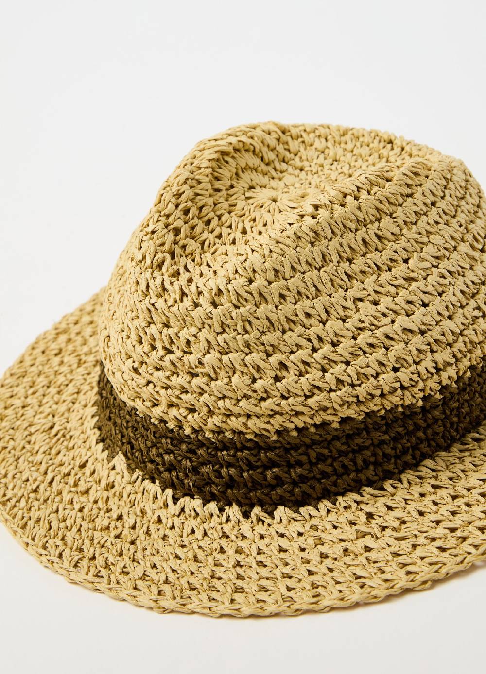 Ovs Cappello In Rafia Dettaglio A Contrasto