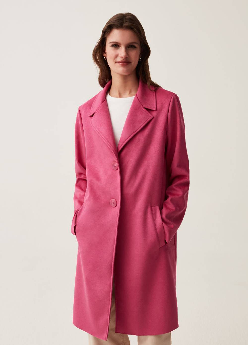 Ovs Cappotto Lungo Scamosciato