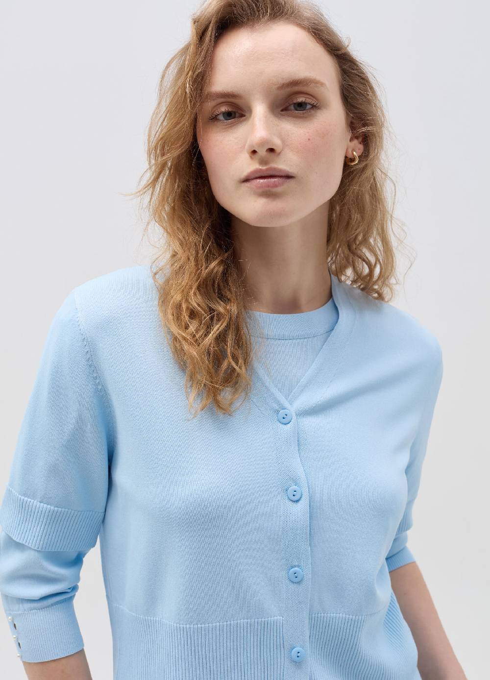 Ovs Cardigan A Maniche Corte Scollo A V