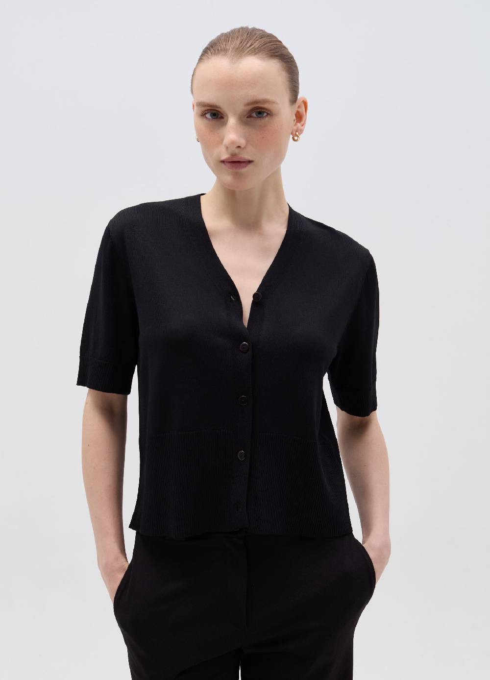 Ovs Cardigan A Maniche Corte Scollo A V