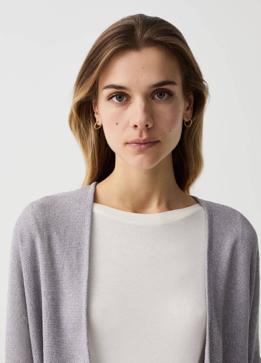 Ovs Cardigan Aperto Tricot Con Lurex