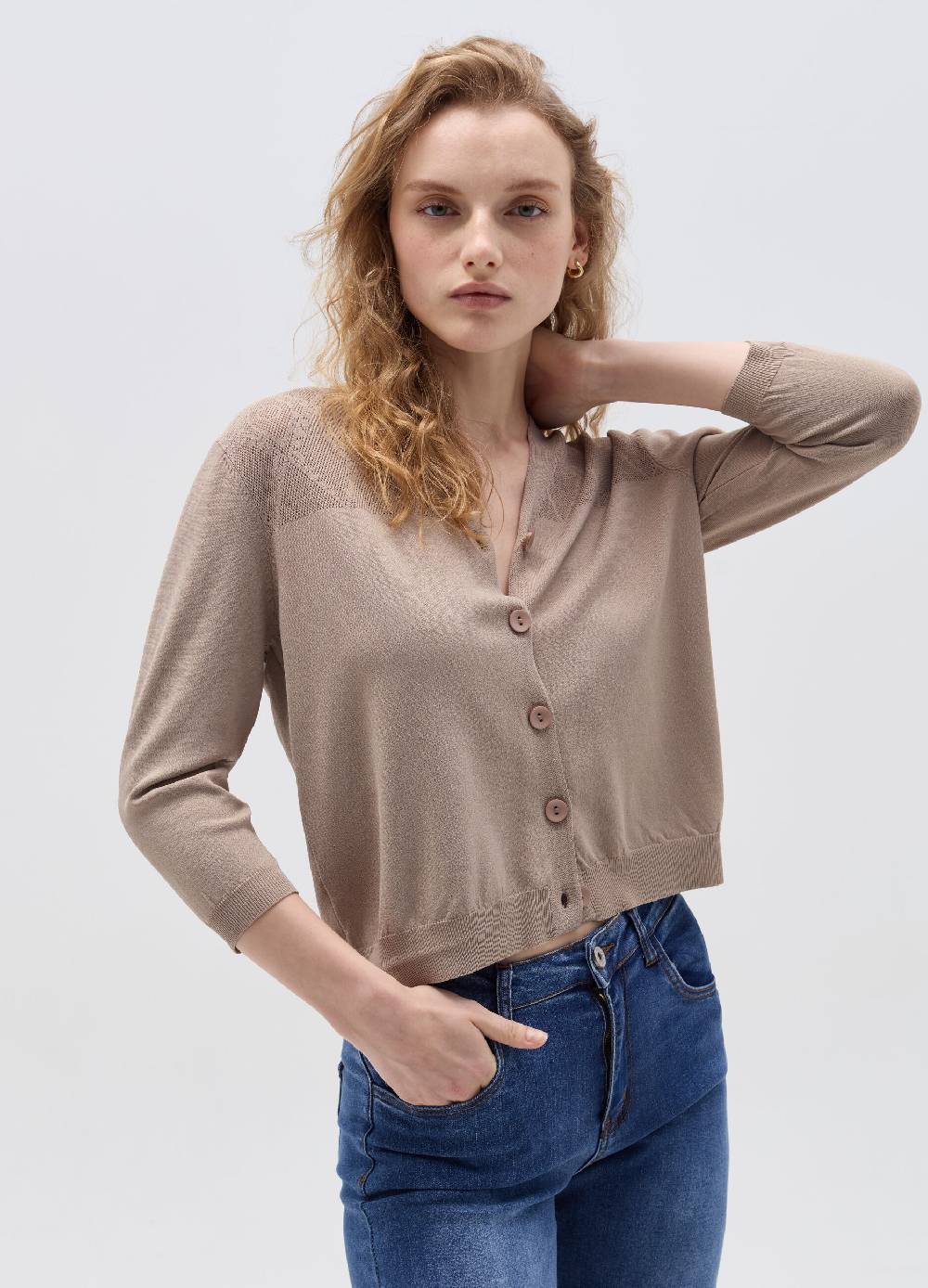 Ovs Cardigan Con Trama Geometrica Traforata