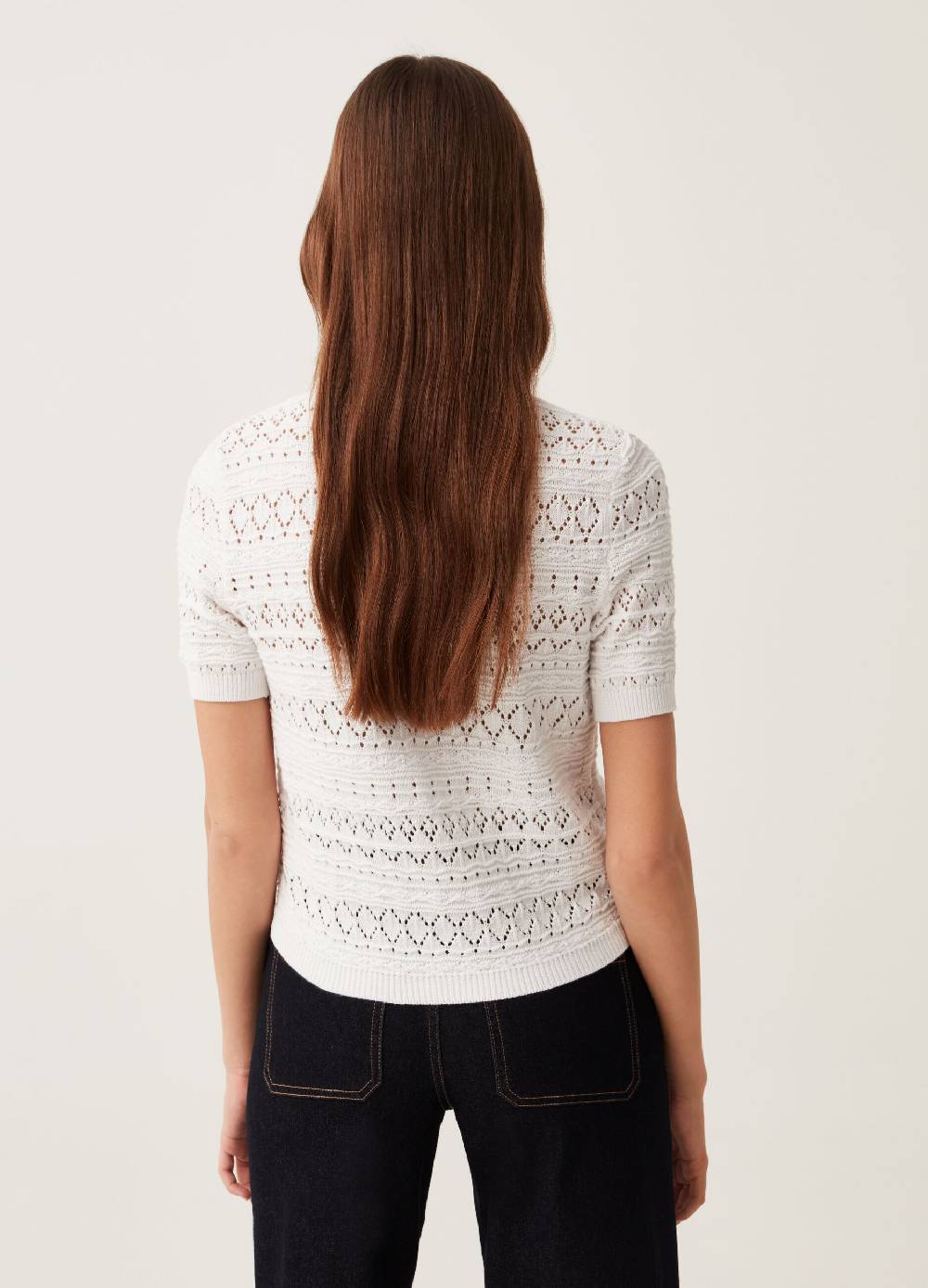 Ovs Cardigan Crochet A Maniche Corte