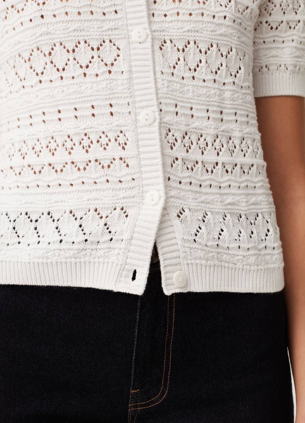 Ovs Cardigan Crochet A Maniche Corte