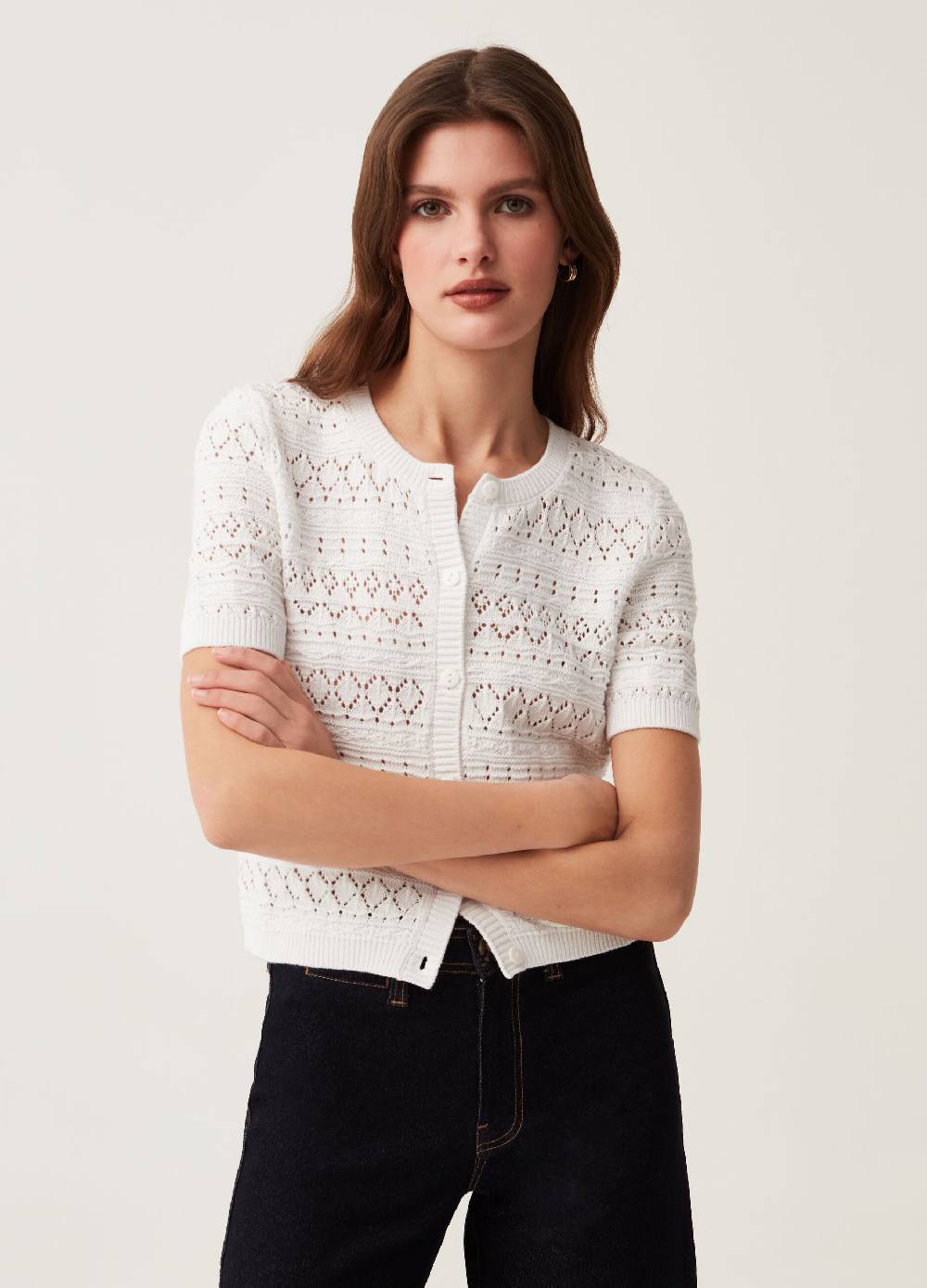 Ovs Cardigan crochet a maniche corte