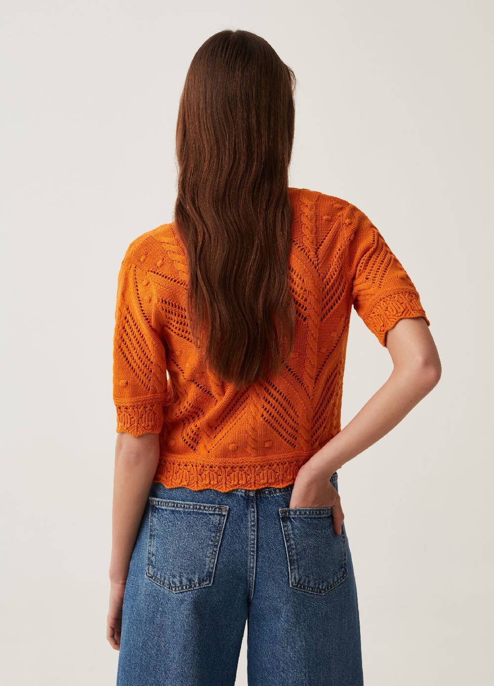 Ovs Cardigan Crochet Con Dettagli Intrecciati