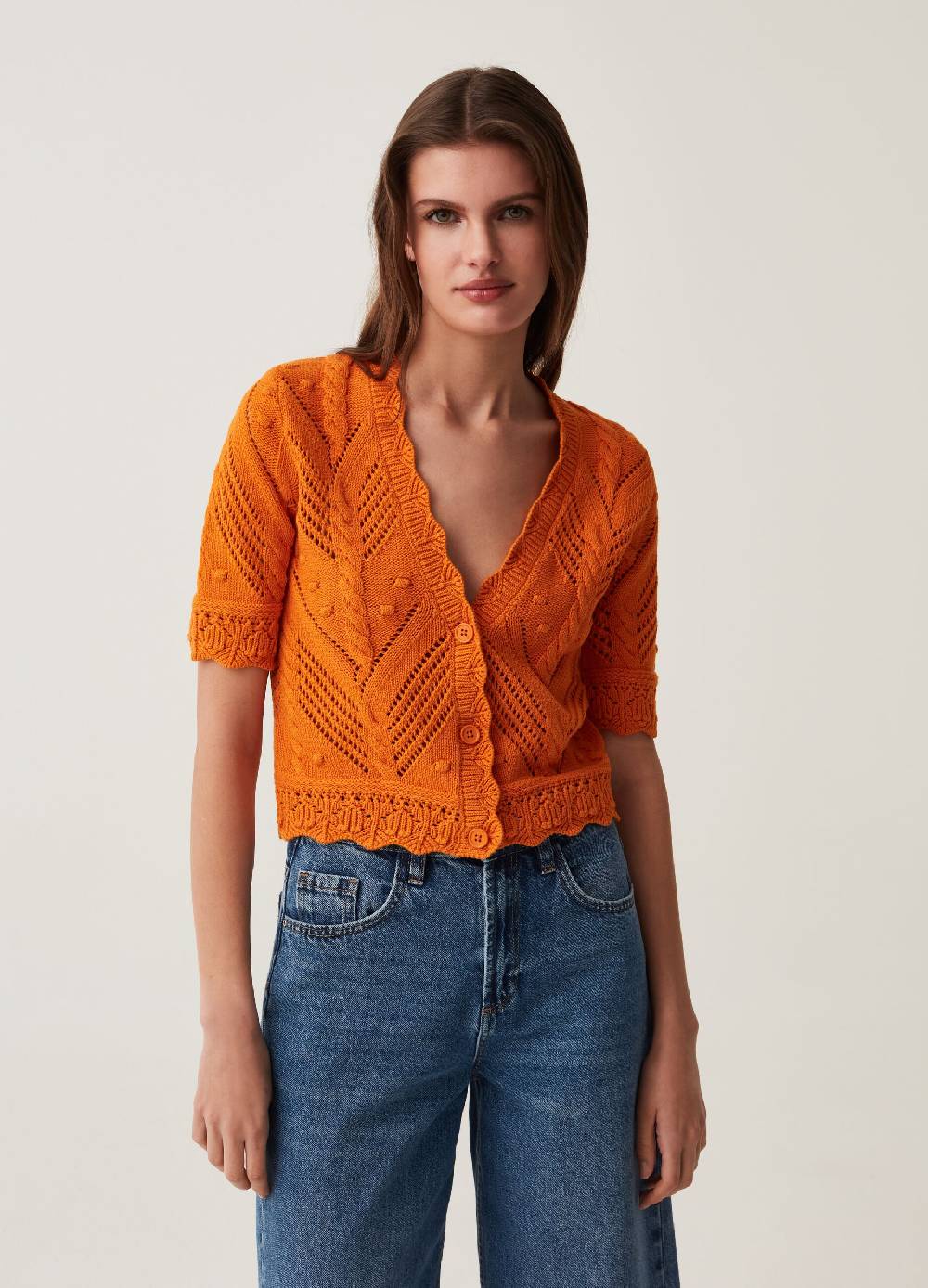 Ovs Cardigan crochet con dettagli intrecciati