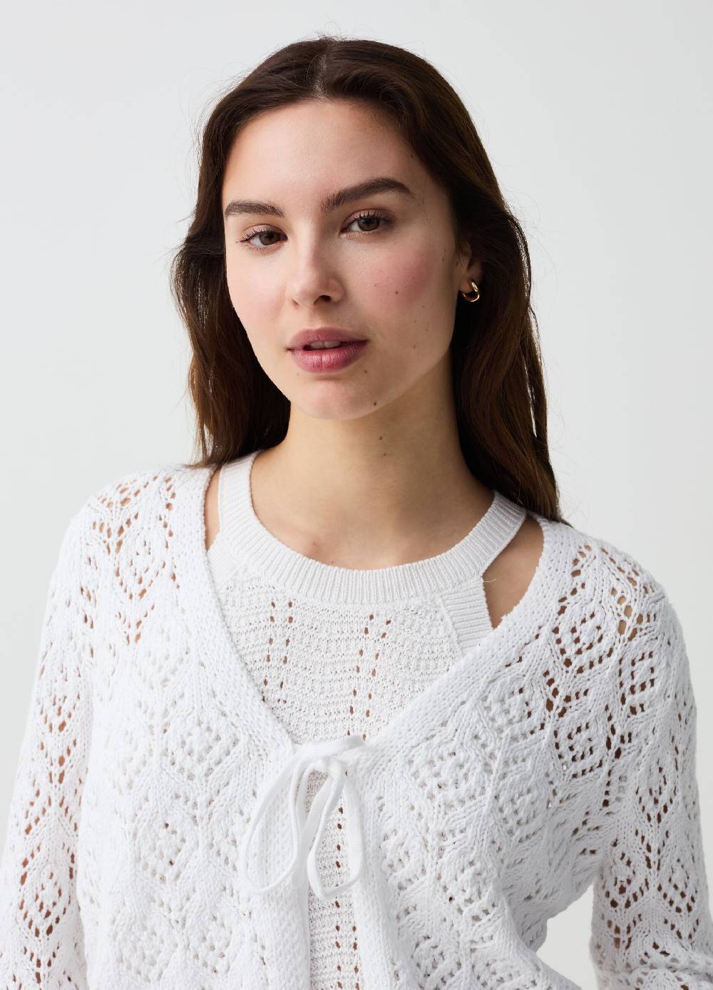 Ovs Cardigan Crochet Con Laccetto