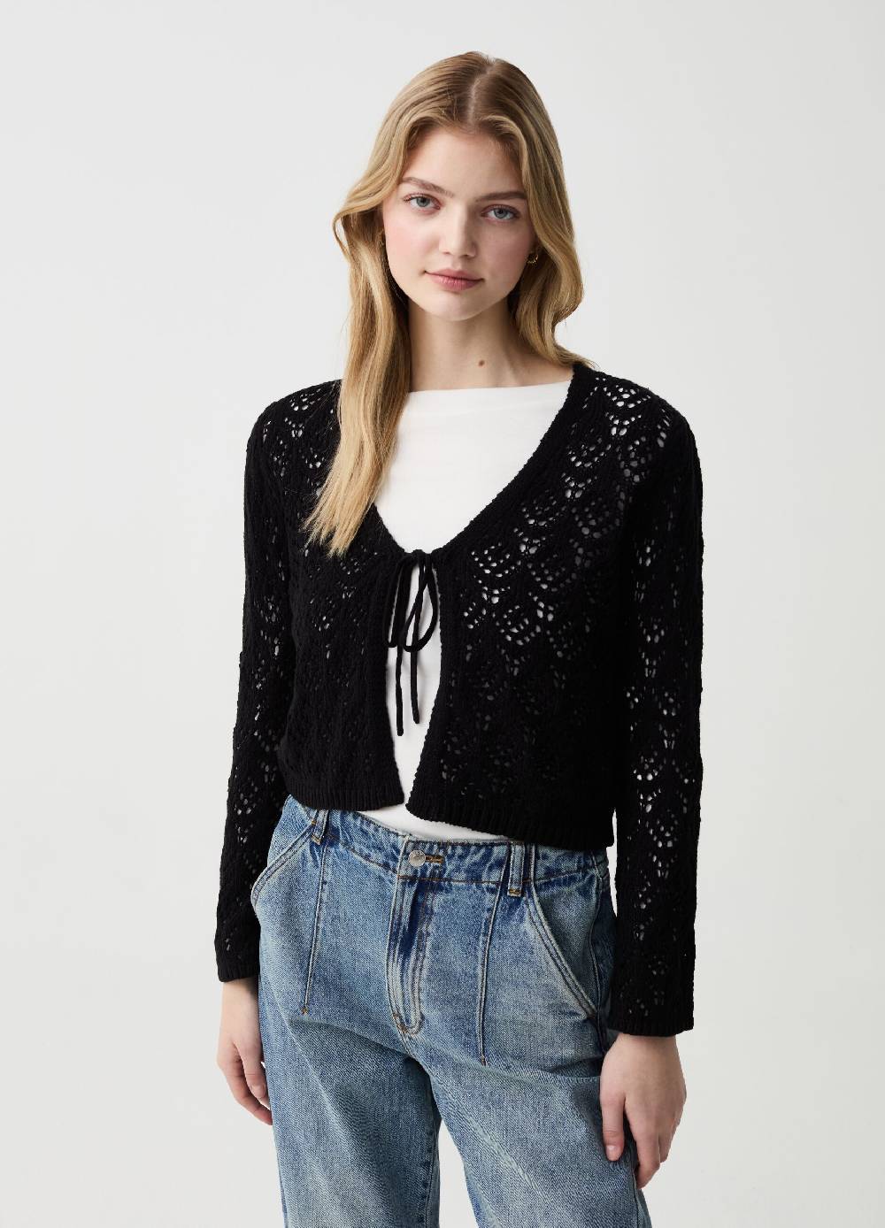 Ovs Cardigan Crochet Con Laccetto