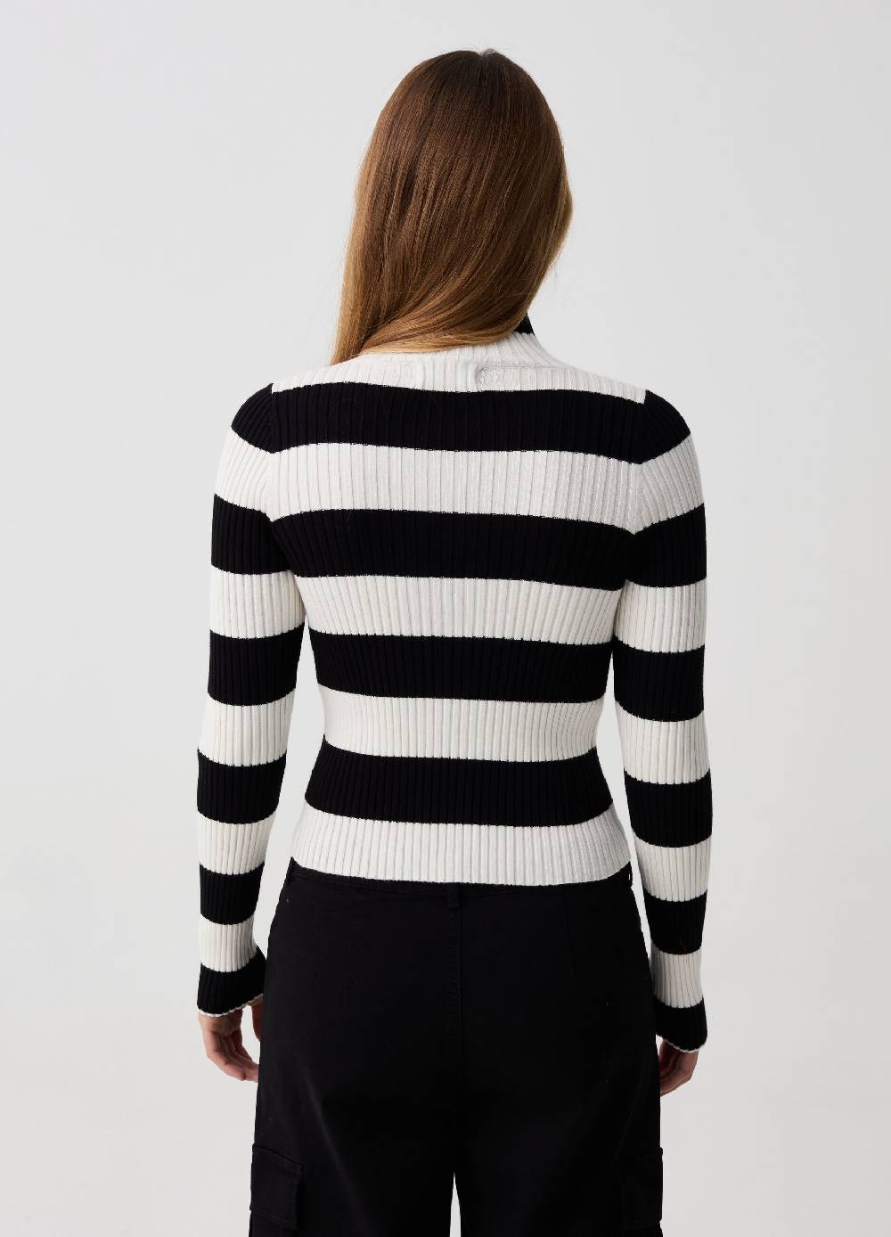 Ovs Cardigan Full-zip A Coste Fantasia A Righe