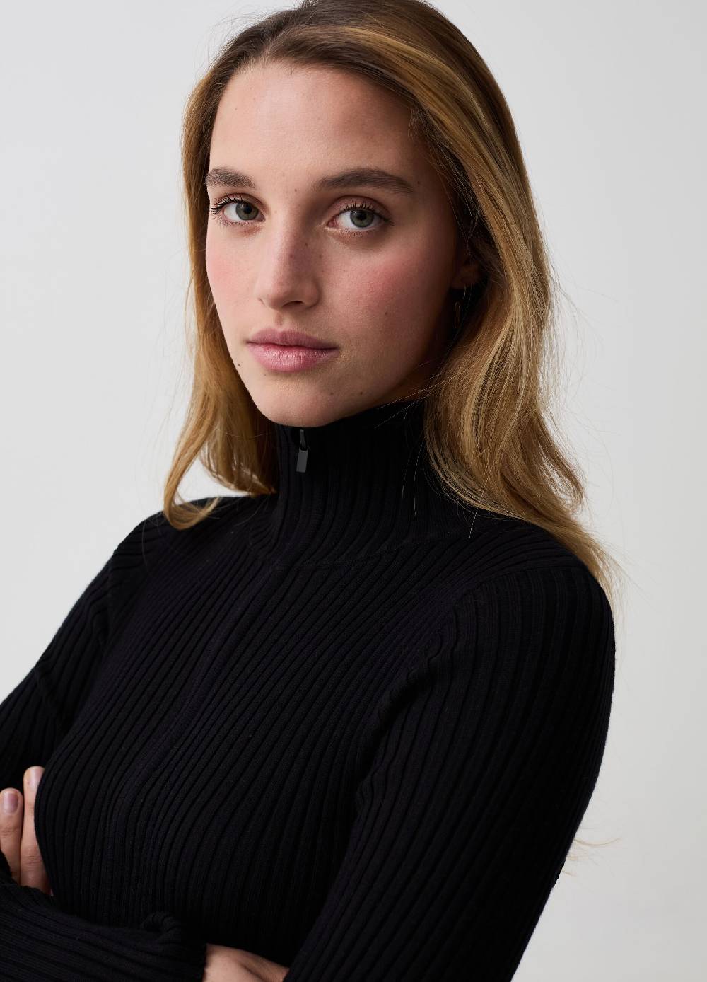 Ovs Cardigan Full-zip A Coste Piatte