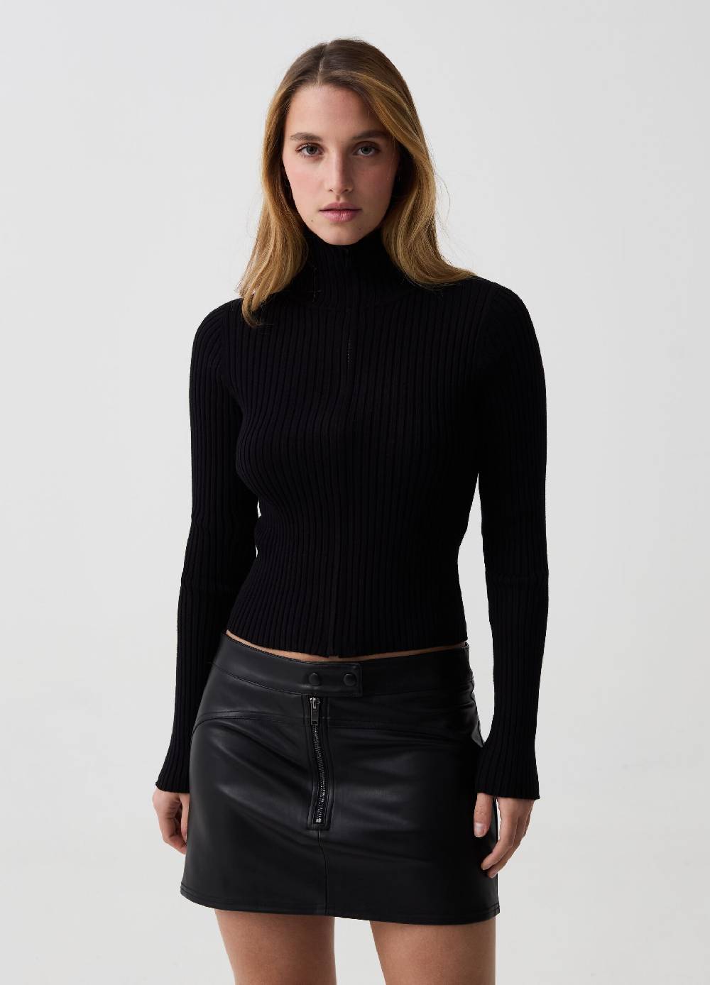 Ovs Cardigan full-zip a coste piatte