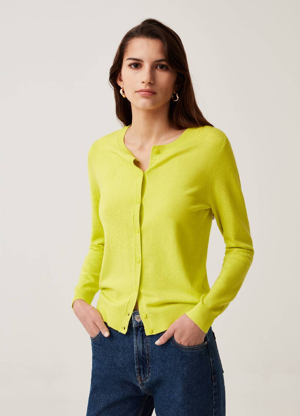 Ovs Cardigan girocollo tinta unita