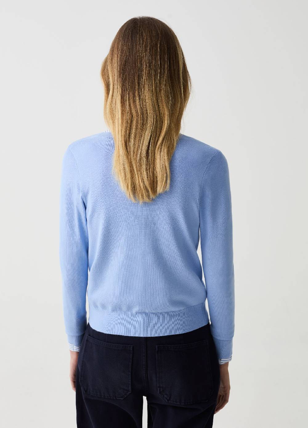 Ovs Cardigan In Viscosa Sostenibile Con Scollo A V