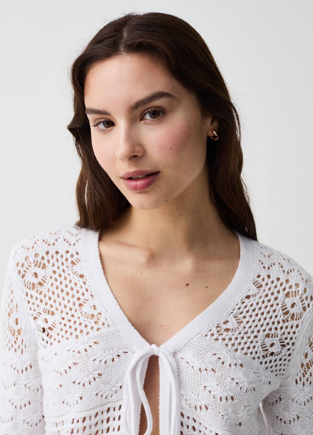 Ovs Cardigan Multi Popcorn Stitch Con Laccetto