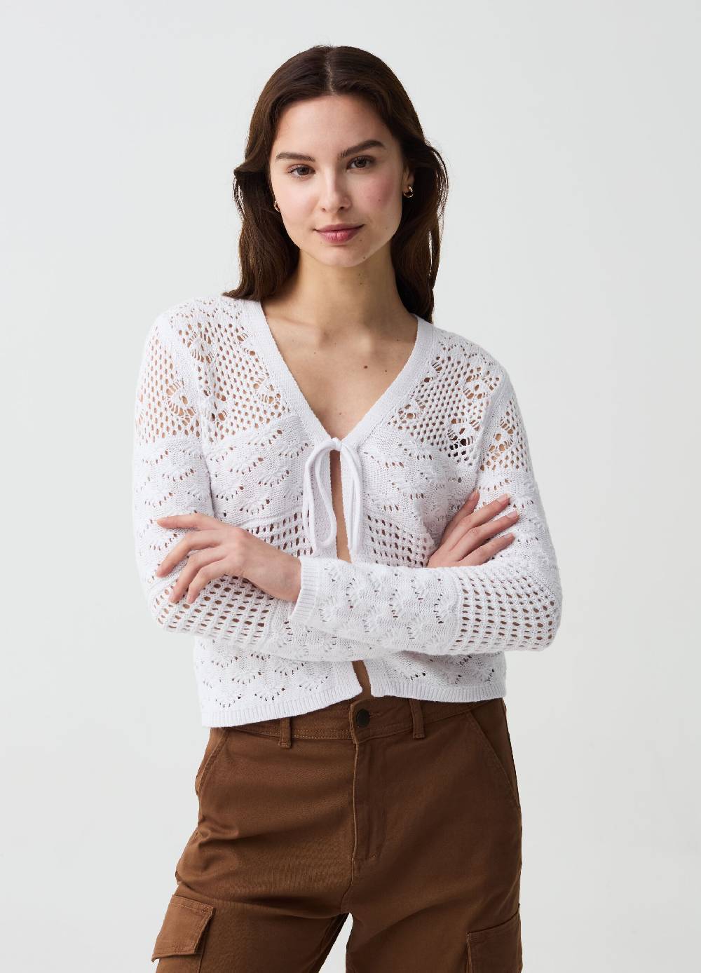 Ovs Cardigan multi popcorn stitch con laccetto