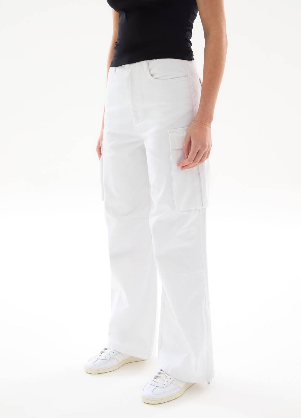 Ovs Cargo Pants Wide Leg White