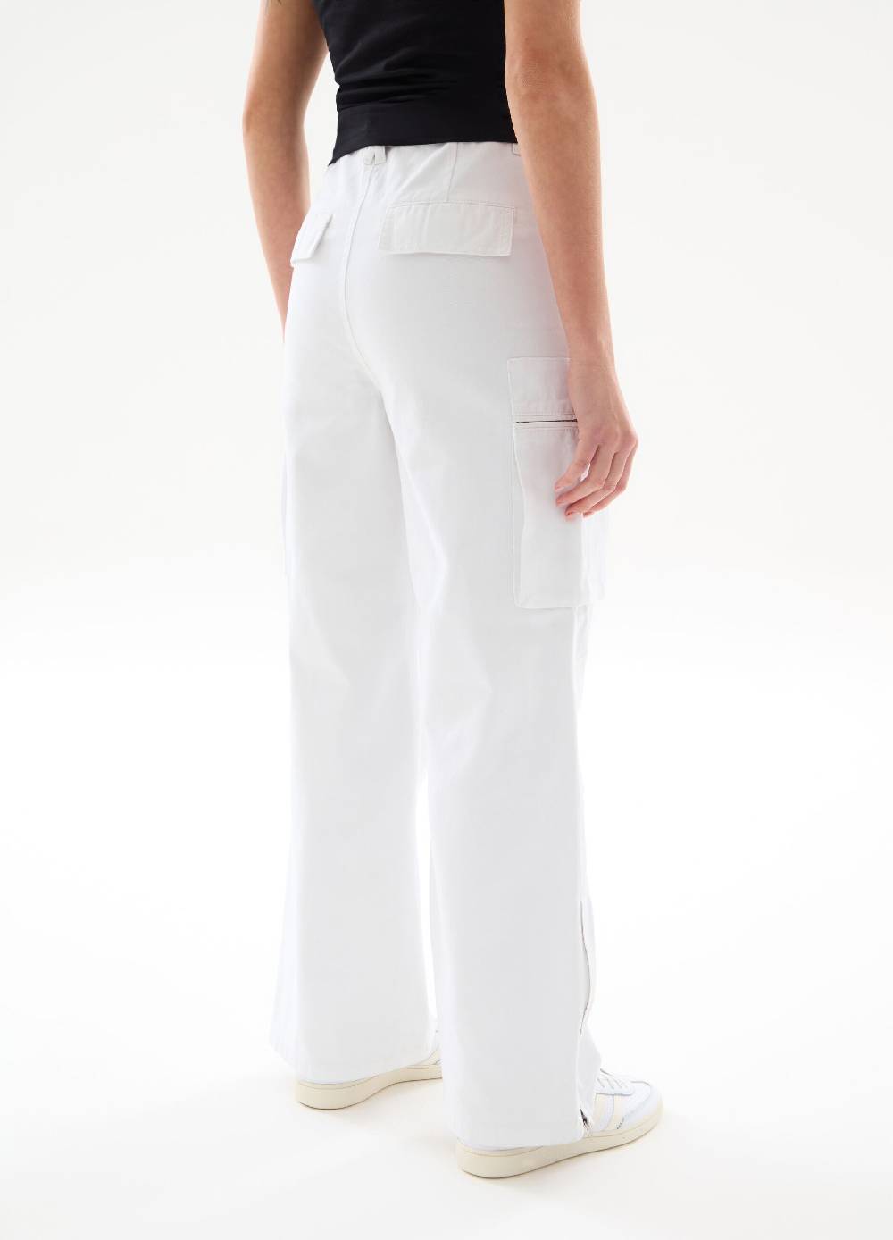 Ovs Cargo Pants Wide Leg White