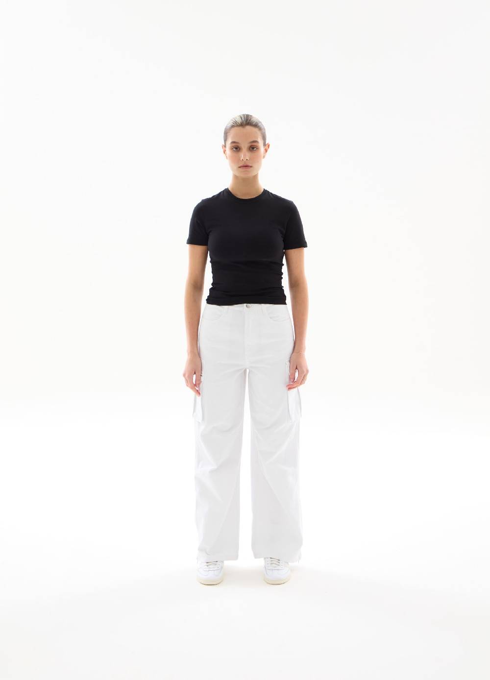 Ovs Cargo Pants Wide Leg White