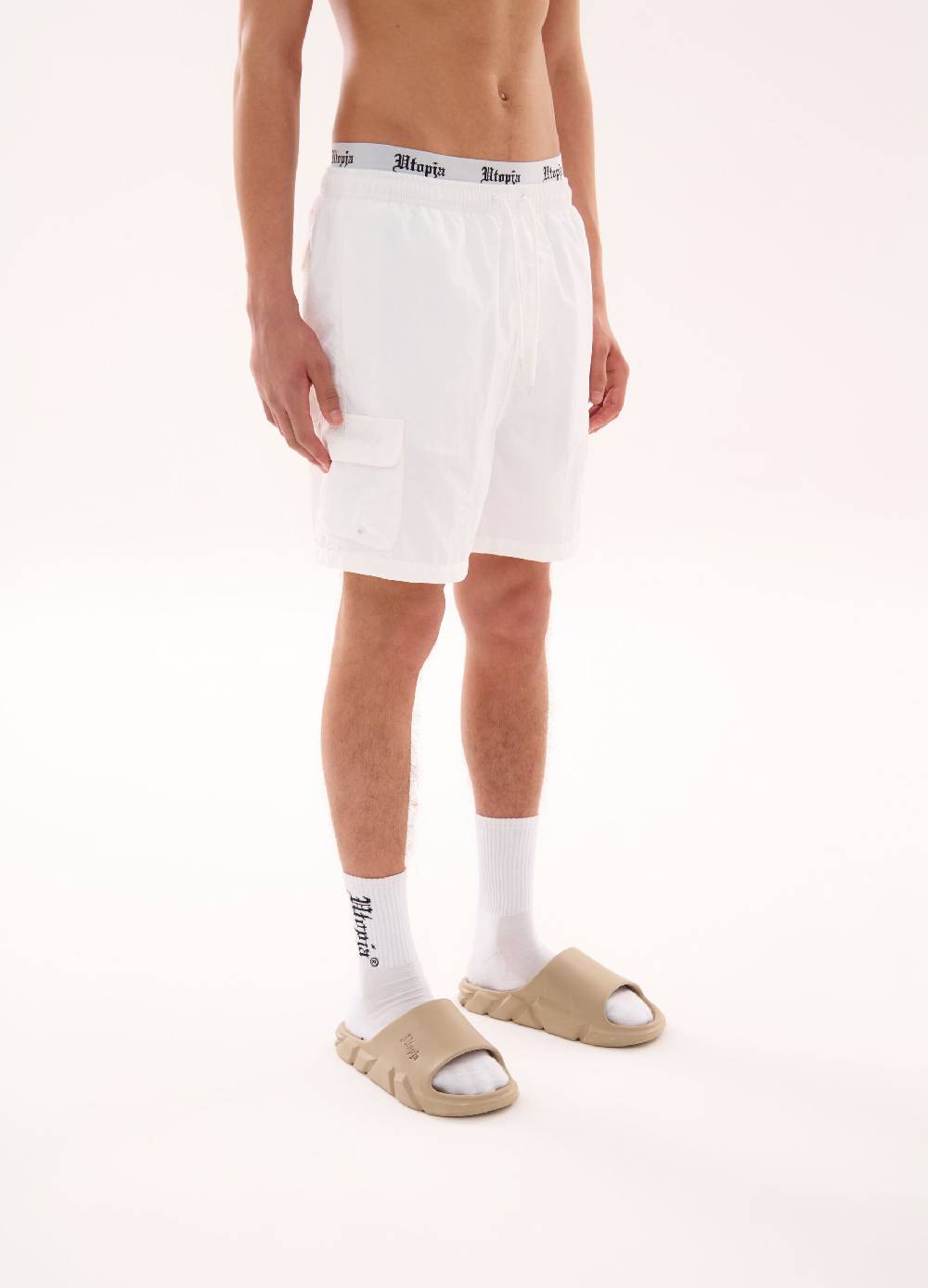 Ovs Cargo Swim Shorts White