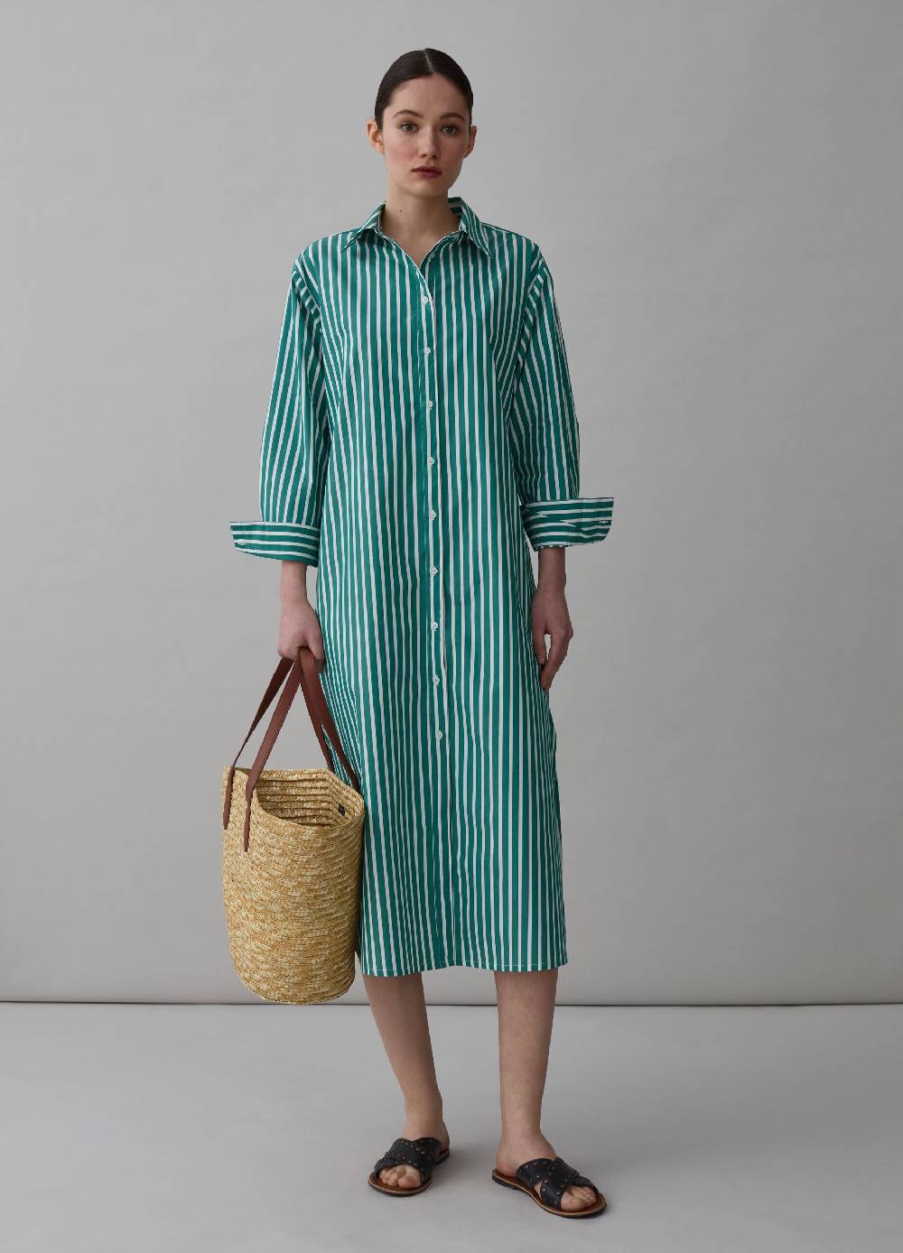 Ovs Copri costume lungo chemisier a righe